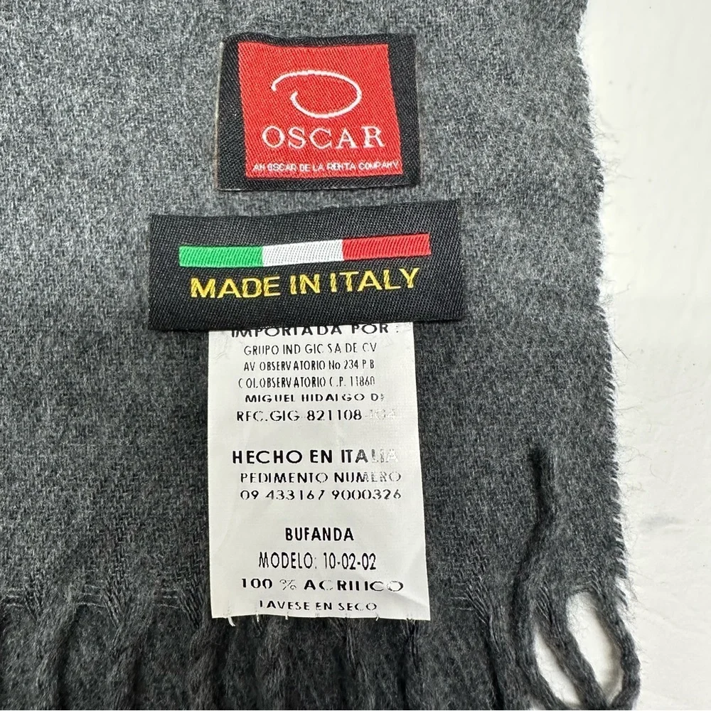 Oscar de la renta Gray Men's Scarf gray Acrylic